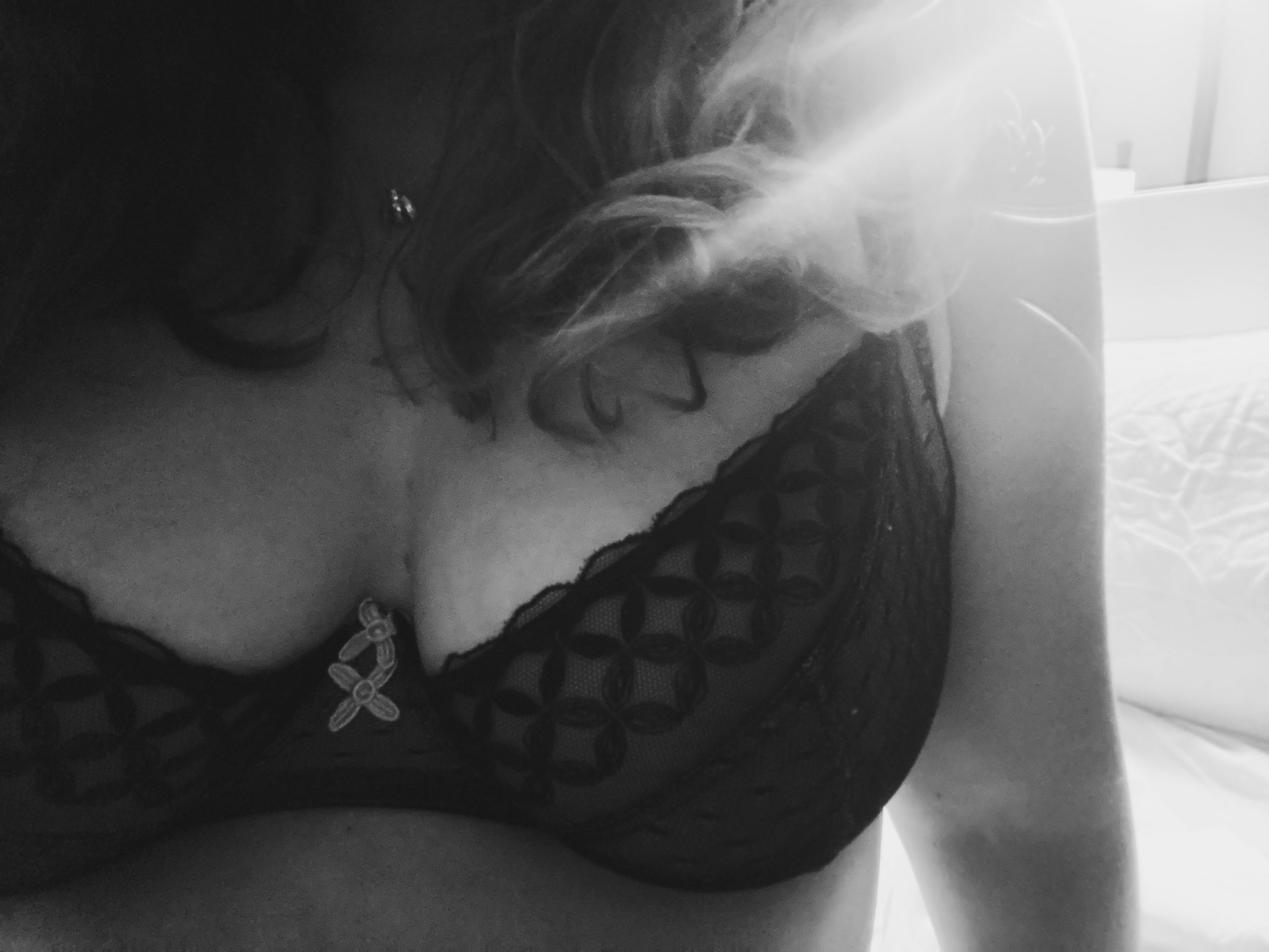 Black and white photo of my bra